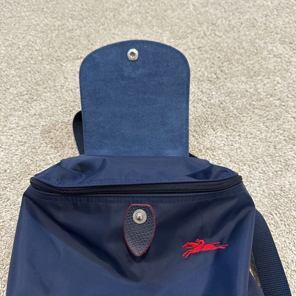 Longchamp Le Pliage Nylon Club Mini Backpack in Navy/Red - Picture 8 of 10